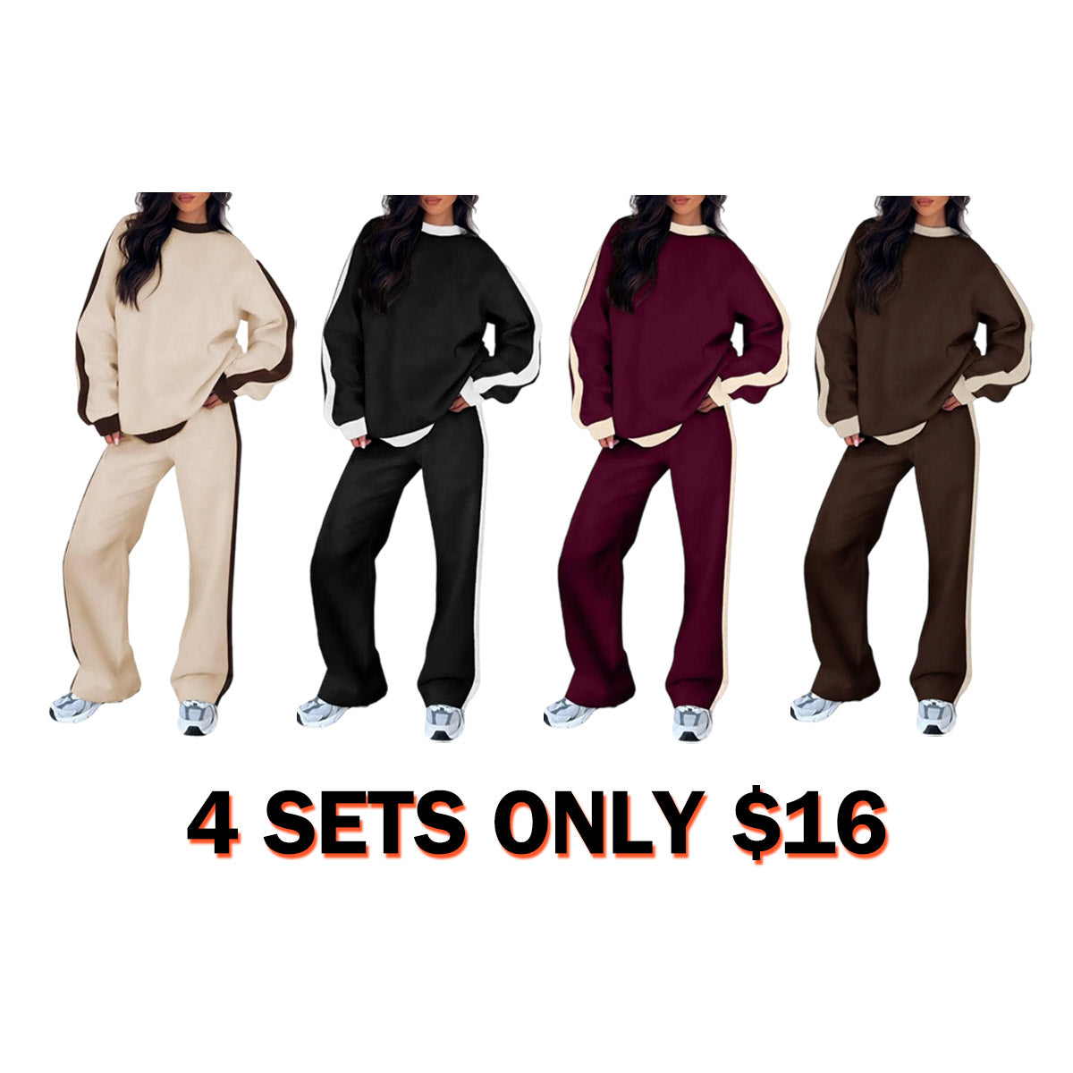 Women's 2 Piece Outfit Fleece Sweatsuit