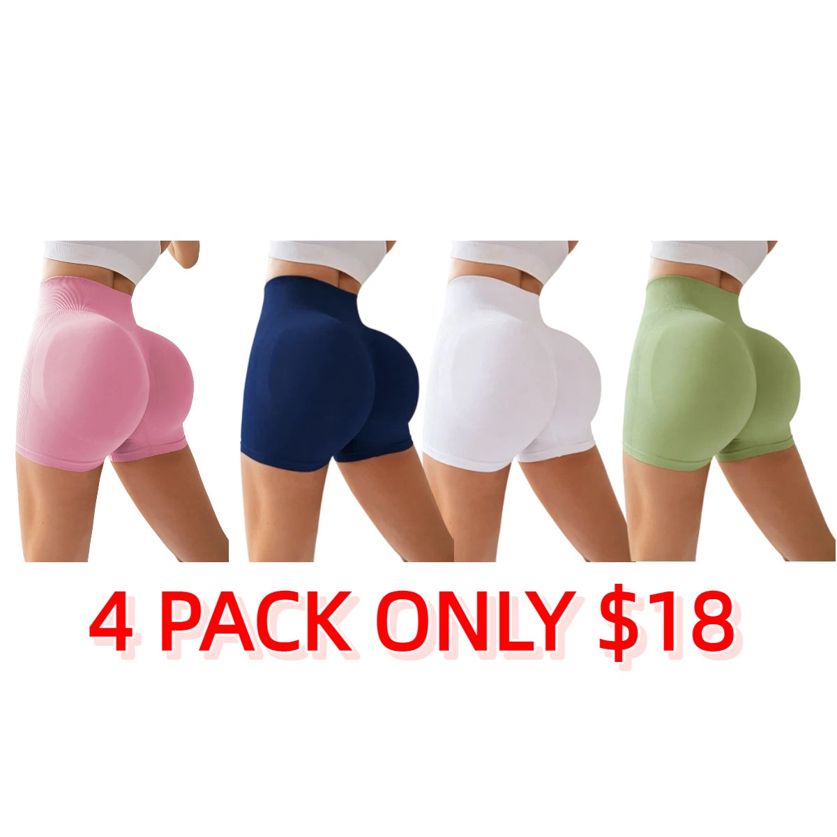 High Waist Tummy Control Side-Ribbed Butt-Lifting Seamless Shorts