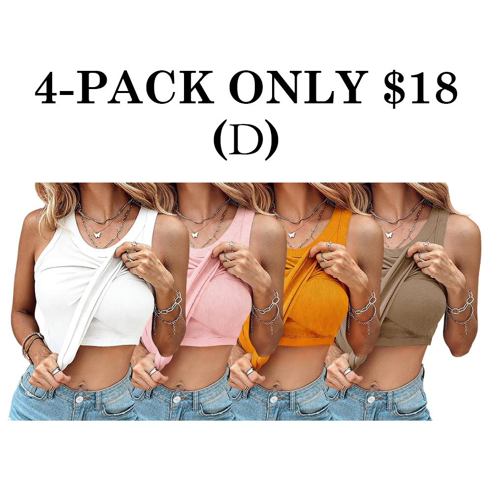Women'S Ribbed Tank Top With Built-In Bra