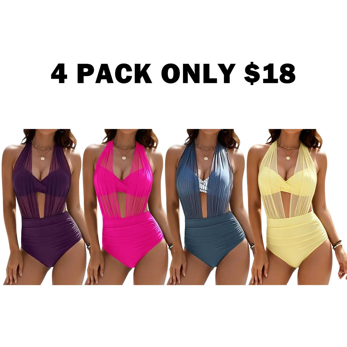 Women‘s Bikini High Waisted Sets Tummy Control Swimsuits