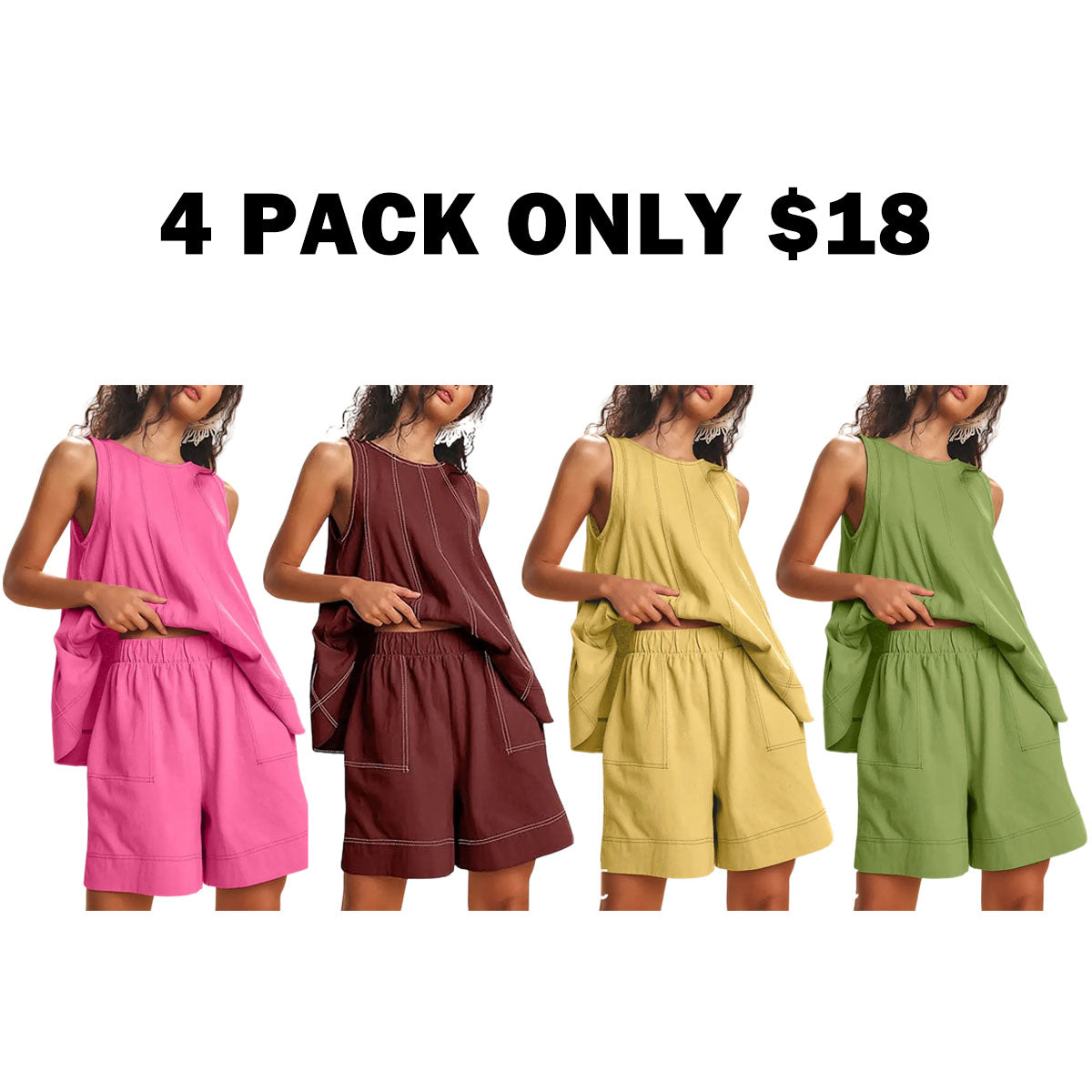 Women's Two Piece Outfit Cotton Matching Set