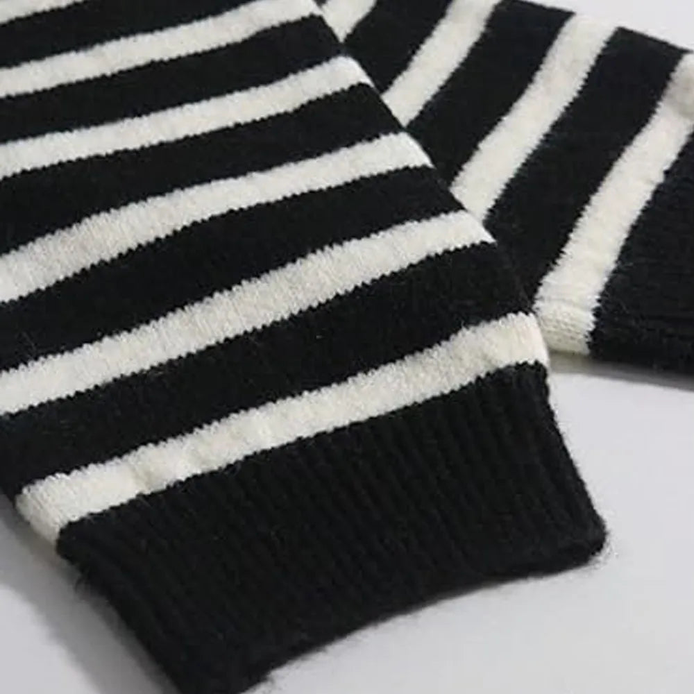 Women's striped button-up cardigan sweater