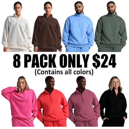 Basic quarter-zip turtleneck sweater set