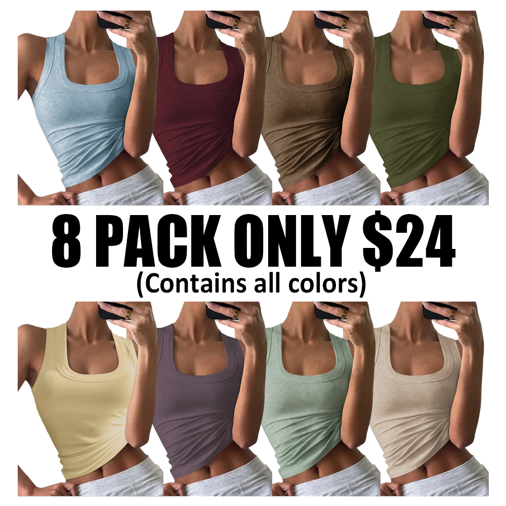 Women's Casual Slim-Fit Solid-Color Sleeveless Tank Top