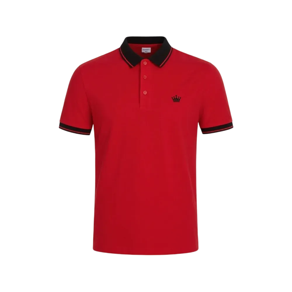Men's Regular Fit Contrast Trim Polo Shirt – Half Zip, Short Sleeve, Summer Casual/Sporty Top for Daily Wear