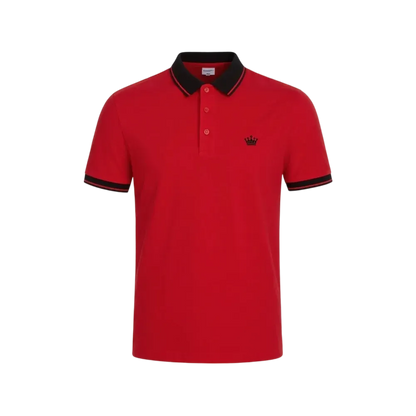Men's Regular Fit Contrast Trim Polo Shirt – Half Zip, Short Sleeve, Summer Casual/Sporty Top for Daily Wear