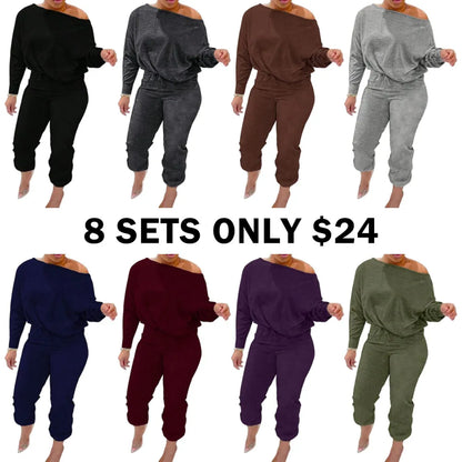 One Shoulder Two-Piece Set