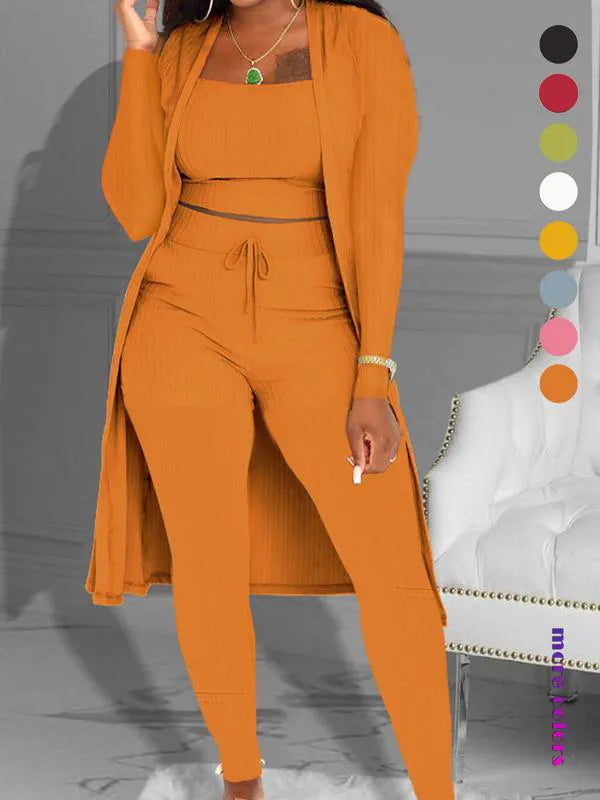 Women's Plain Long Sleeve Open Front Cardigan