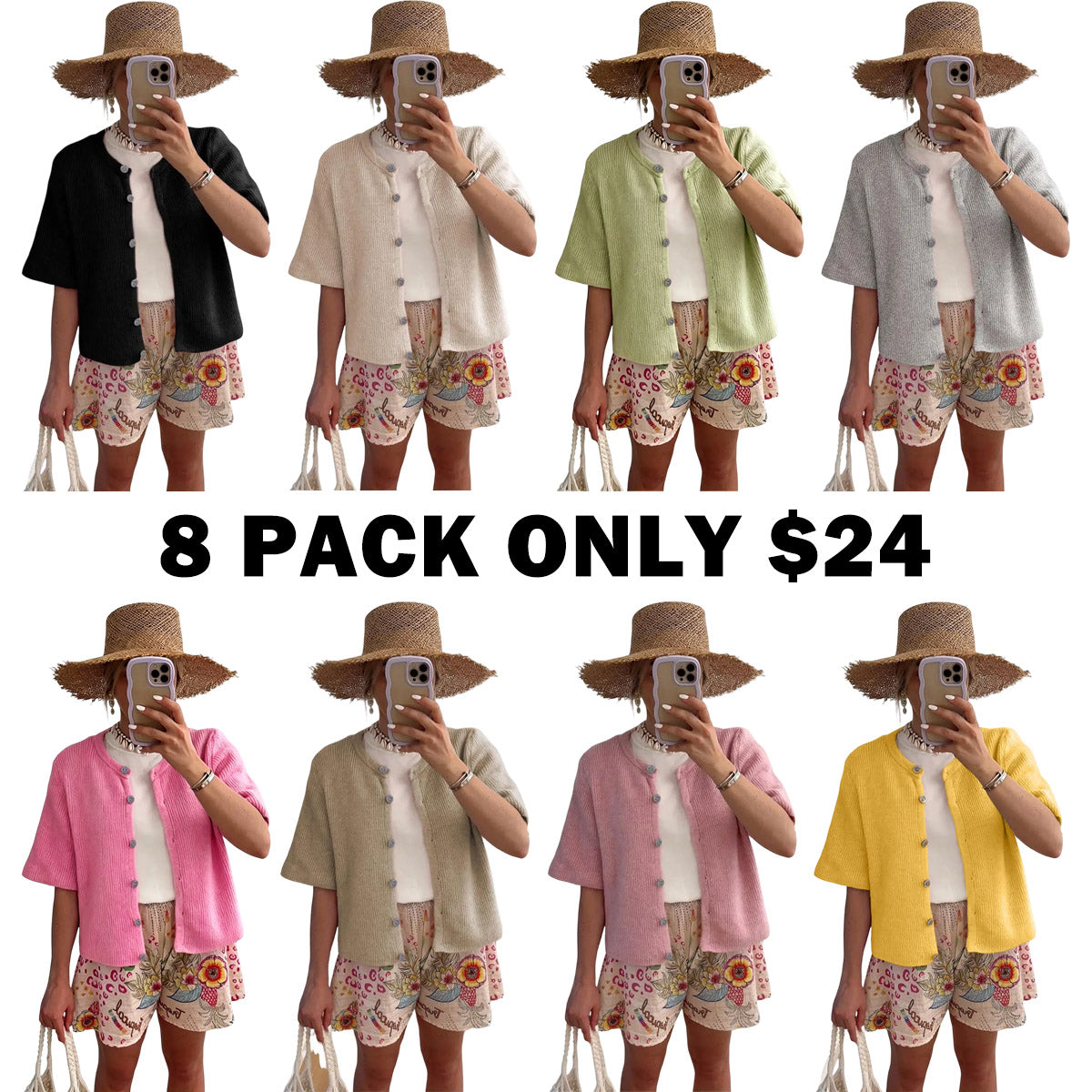 Women's Short Sleeve Cardigan