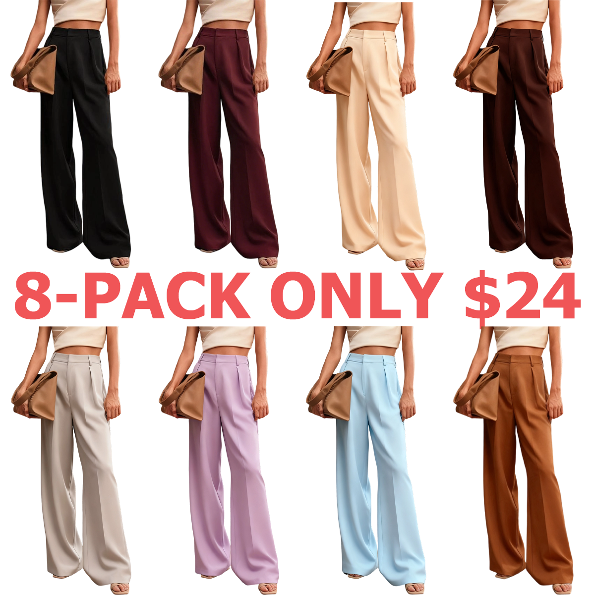 Women's Solid Color Wide Leg Pants