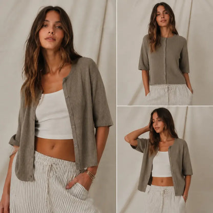 Women's Short Sleeve Cardigan Sweaters