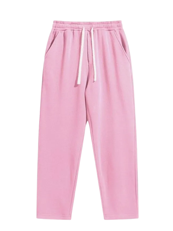 Men's Regular Fit Solid Drawstring Waist Sweatpants