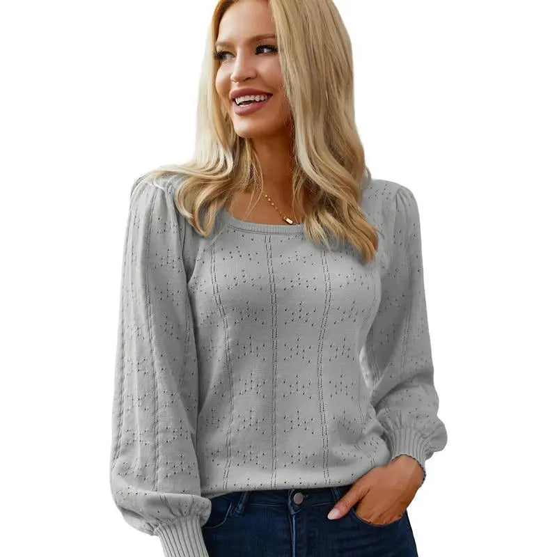 Womens Sweaters 2025 Trendy Puff Sleeve Tops