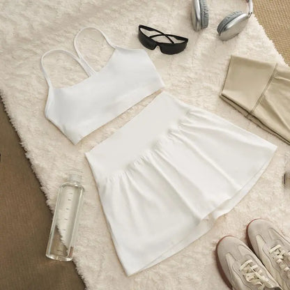 Women's High Waisted Tennis Skirts Built-in Shorts with Pockets Golf Skorts Activewear Outdoor