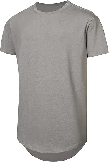 🔥Men's 12-Pack Cotton Hipster Hip Hop Longline Crewneck T-Shirt