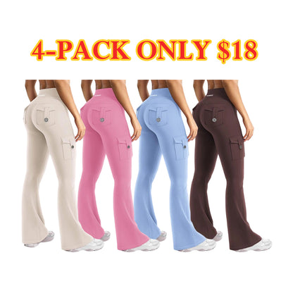 Women's athletic flare pants with hidden pockets