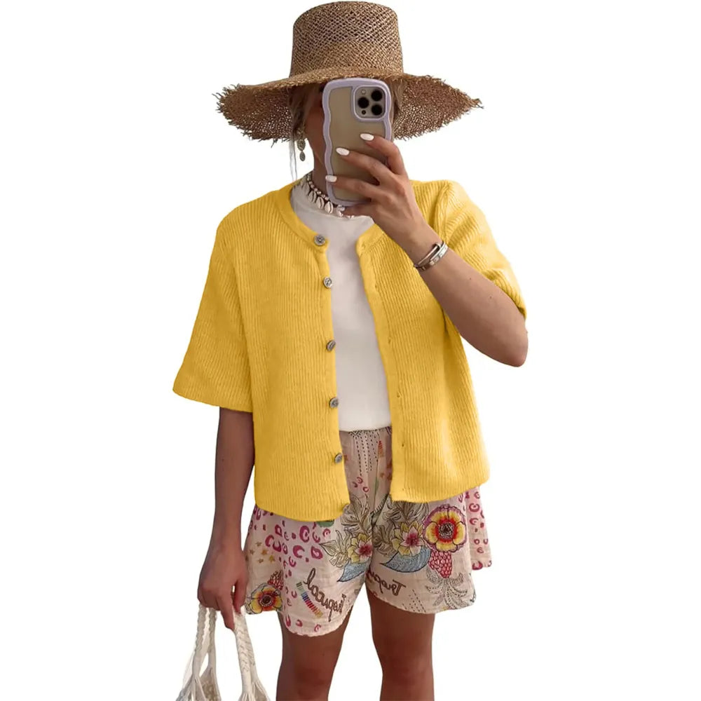 Women's Short Sleeve Cardigan