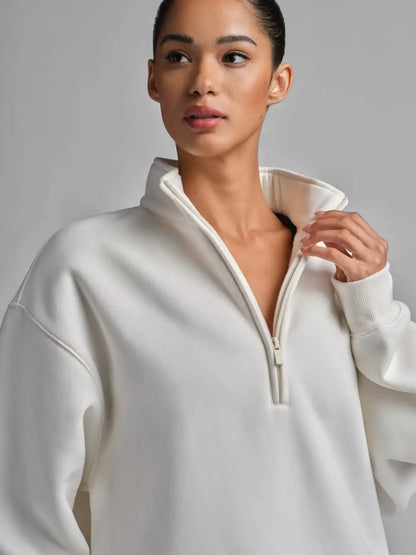 Basic quarter-zip turtleneck sweater set
