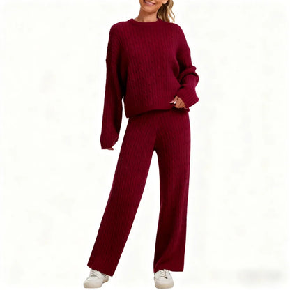 Women's Cable Knit Sweater Lounge Set