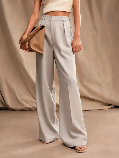 Women's Solid Color Wide Leg Pants