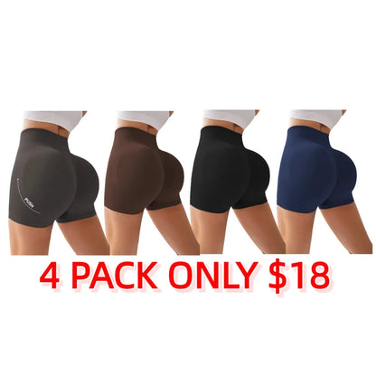 High Waist Tummy Control Side-Ribbed Butt-Lifting Seamless Shorts