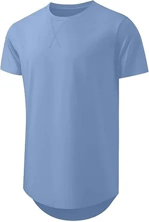 🔥Men's 12-Pack Cotton Hipster Hip Hop Longline Crewneck T-Shirt