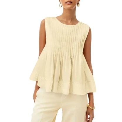 Women’s Pleated Babydoll Tank Tops