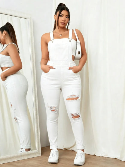 Women's Sweet Cool Denim Strap Jumpsuit