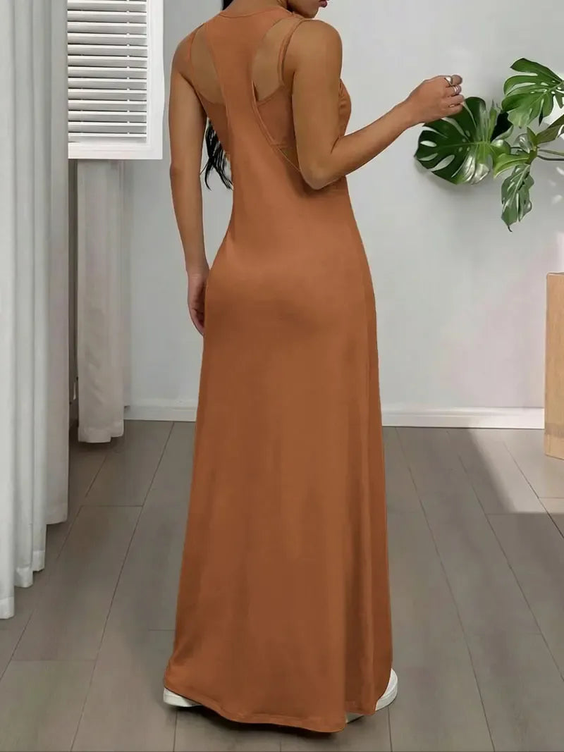 Heather Tank Top & Cutout Maxi Dress Set
