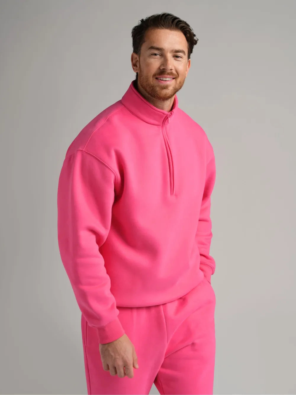 Basic quarter-zip turtleneck sweater set