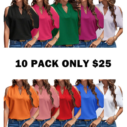 Women's Solid Color Casual Fitted T-Shirt, Short Sleeve Off-Shoulder Top