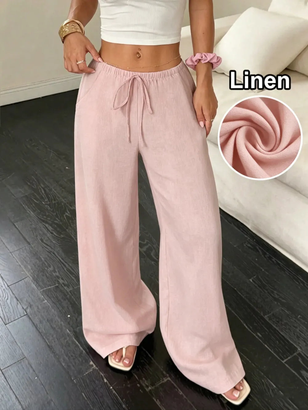Women's Linen Wide Leg Pants