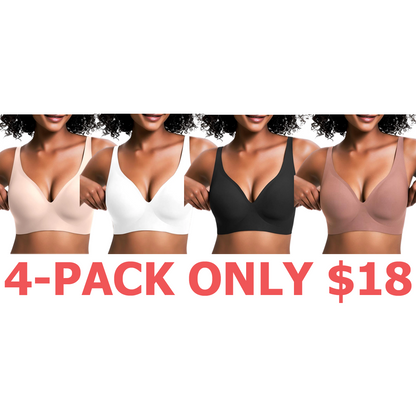 Womens Comfortable Wireless Bras Push Up Bralettes Seamless Tshirts Bras Deep V Everyday Bras