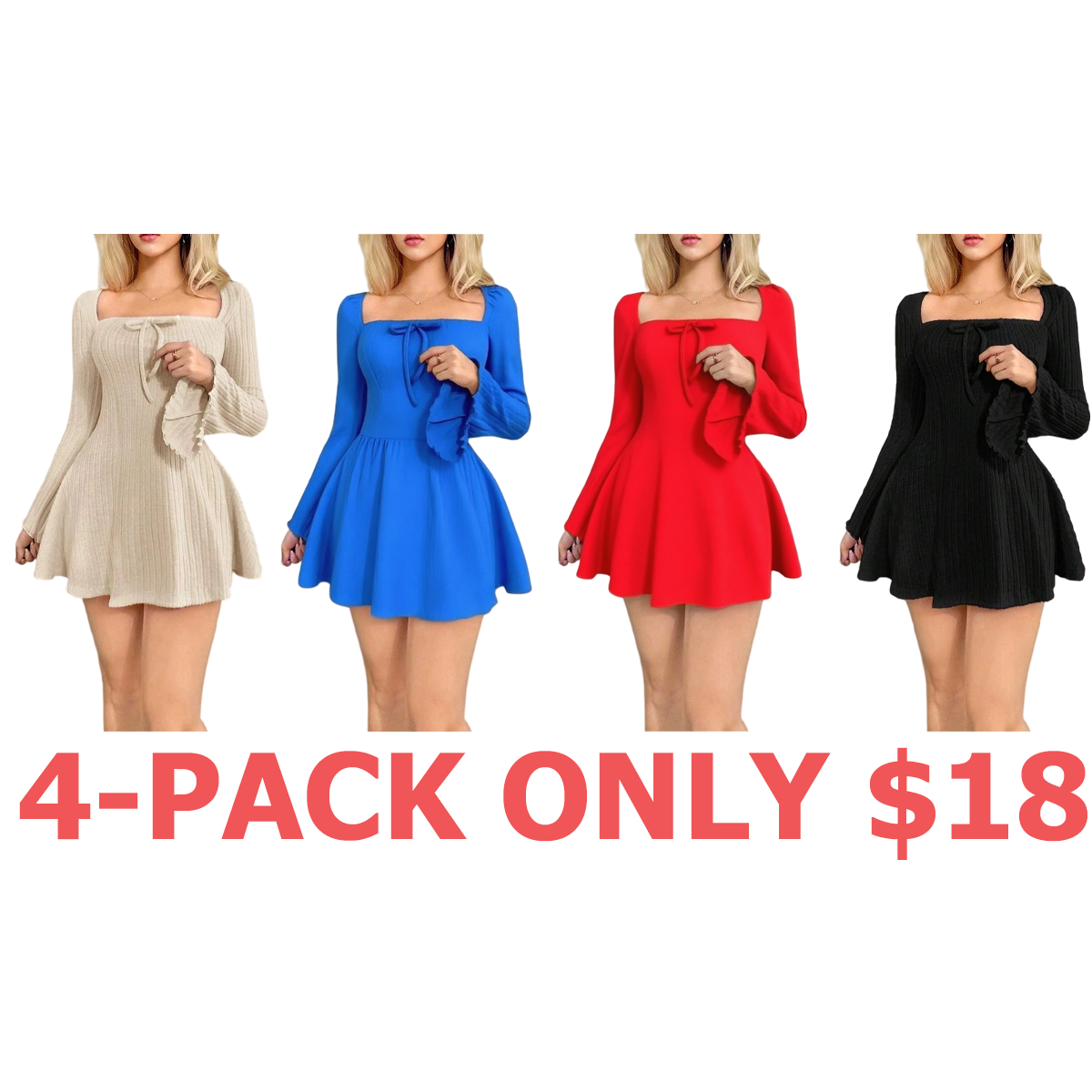 Style Women's Long Sleeve Mini Dress
