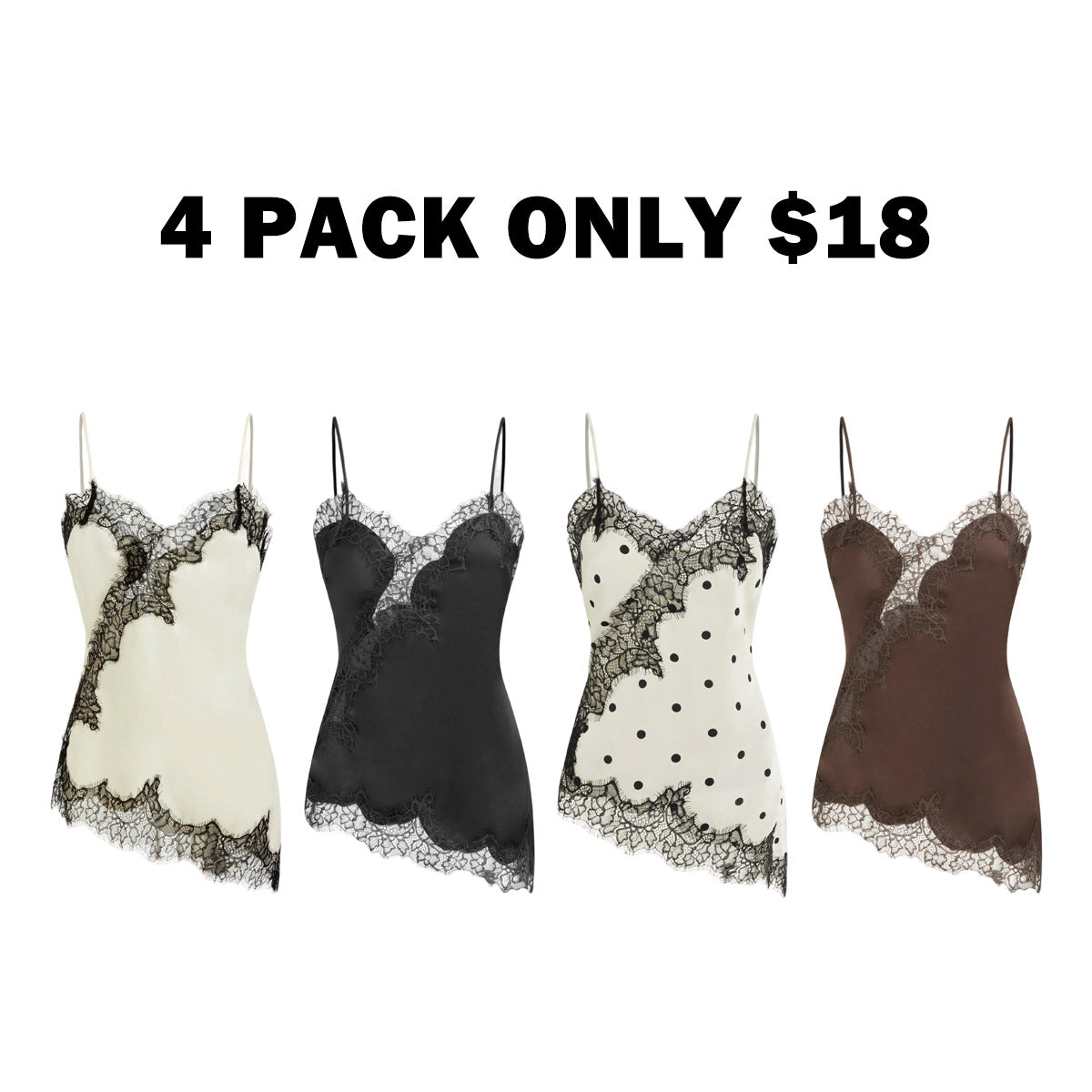 V-neck Floral Lace Lettuce Trim Cami Blouse