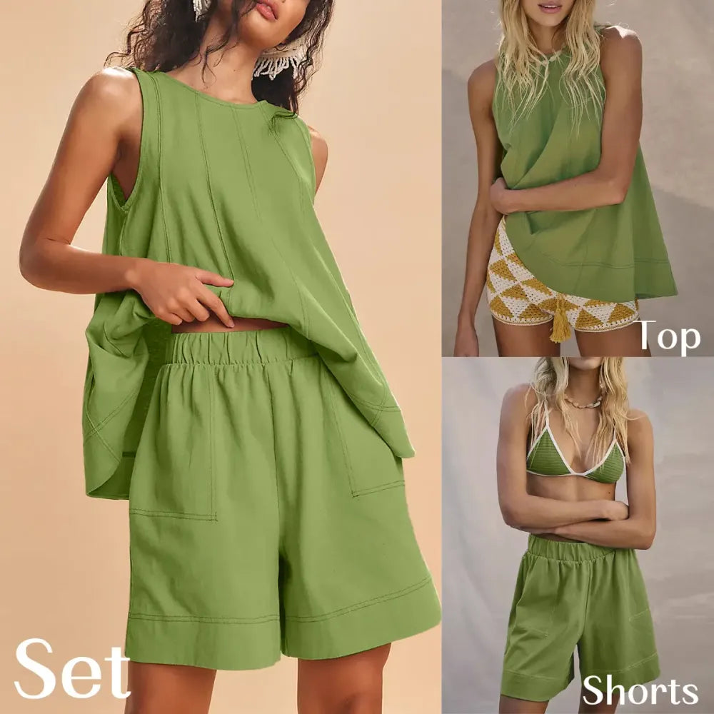 Women's Two Piece Outfit Cotton Matching Set