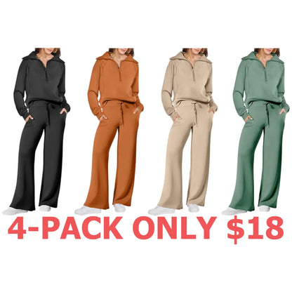 Women 2 Piece Outfits Sweatsuit Set 2025 Fall Oversized Half Zip Sweatshirt