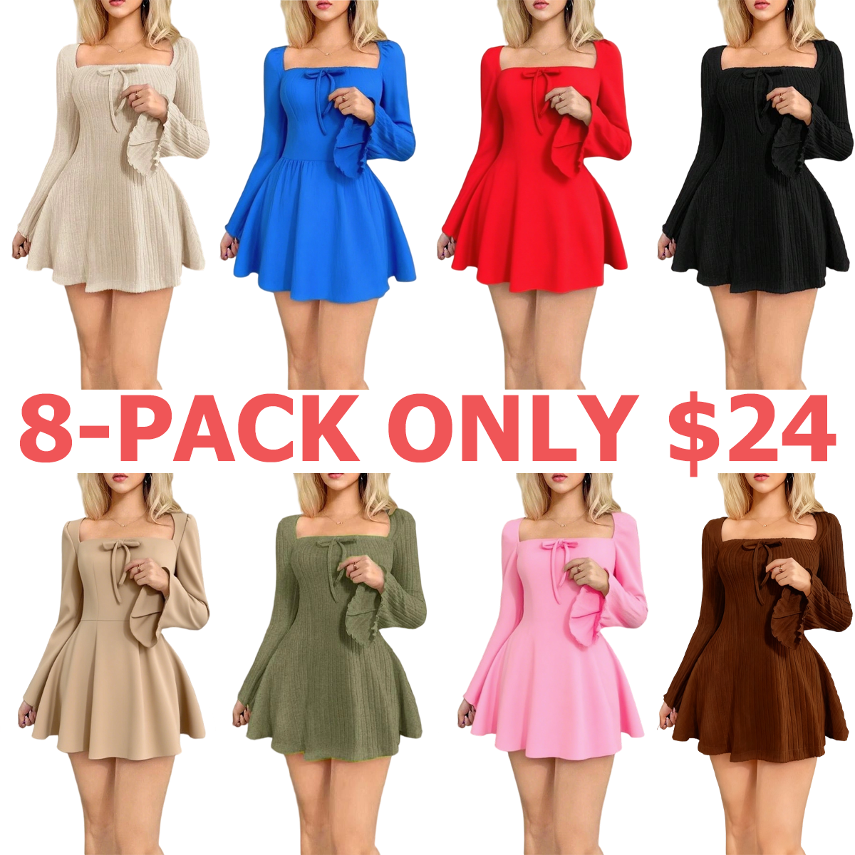 Style Women's Long Sleeve Mini Dress