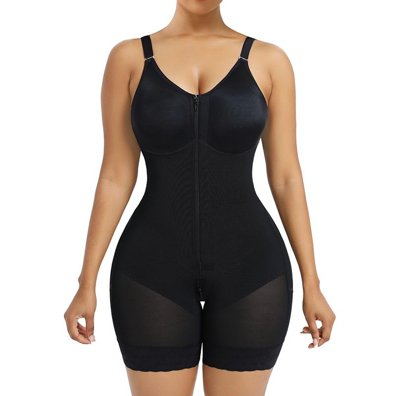 Women's Shaping Underwear Tummy-Control and Butt-Lifting Shaping Pants Zippered Crotch Removable Straps