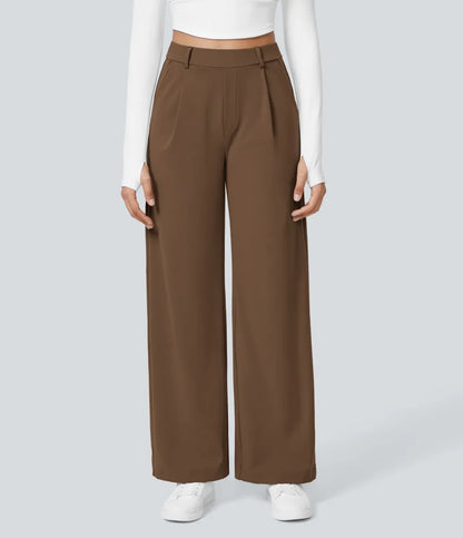 ⏰Big Spring Sale!High Waisted Side Pocket Straight Leg Work Pants