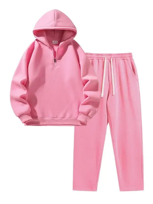 Men's Plain Two-piece Sweatsuit Set