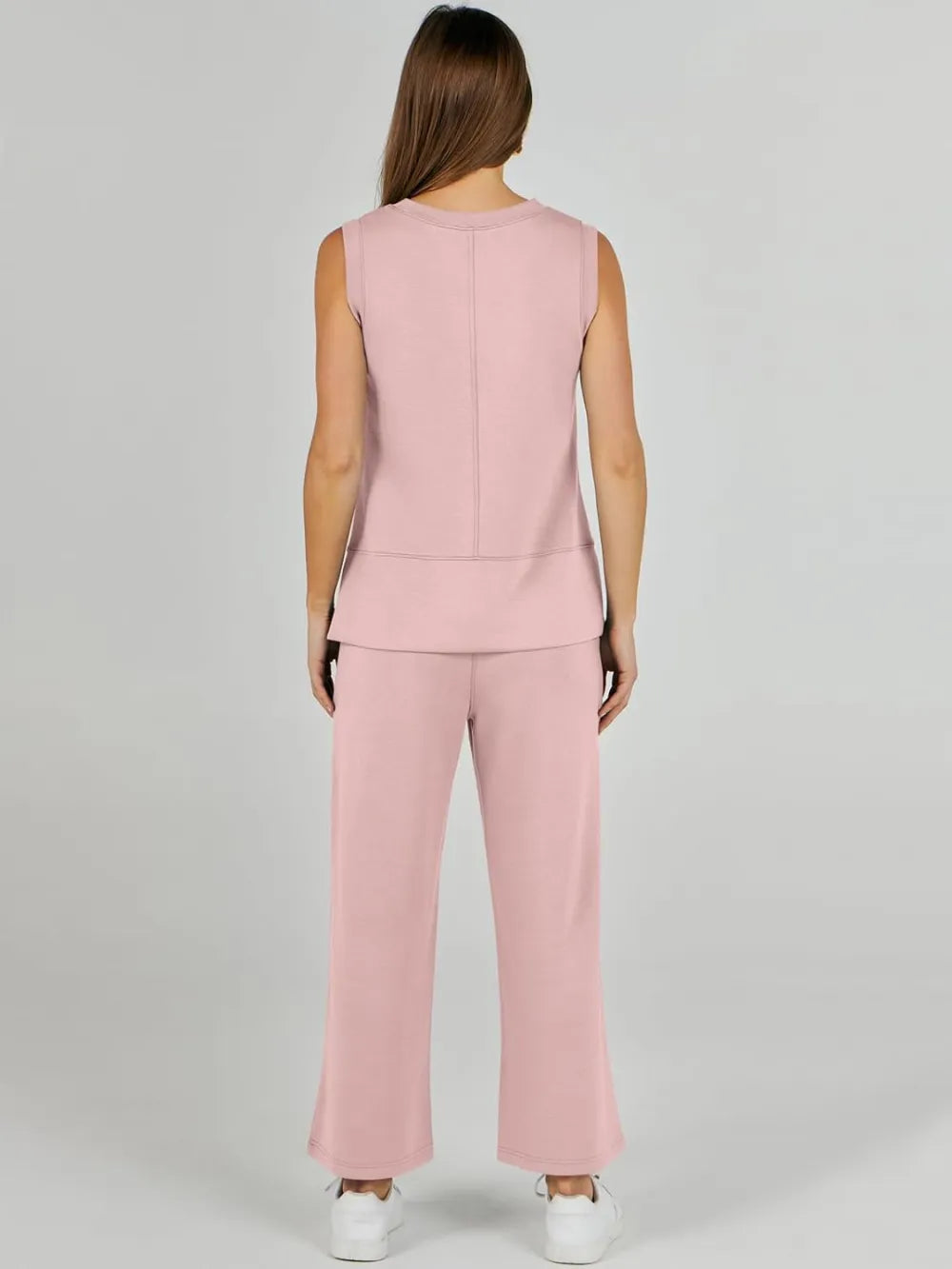 Women's 2 Piece Sets Summer Outfits Sleeveless Wide Leg Tracksuits Casual Sweat Sets Lounge Sweatsuits