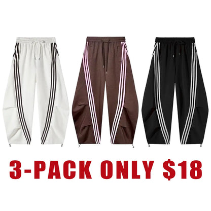 Flooo Loose Wide Leg Striped Track Pants
