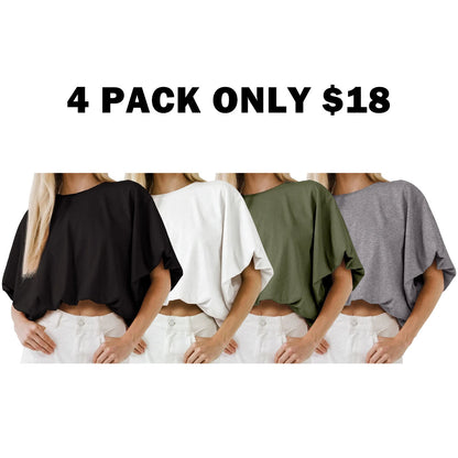 Women's Summer Crewneck Crop Tops