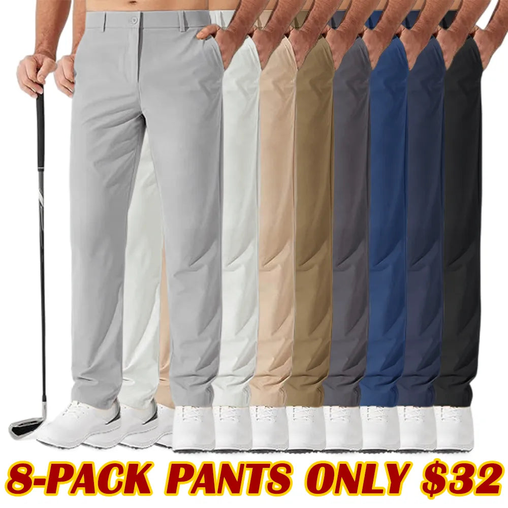Men's Stretch Gurkha Pants Slim Fit Dress Pants