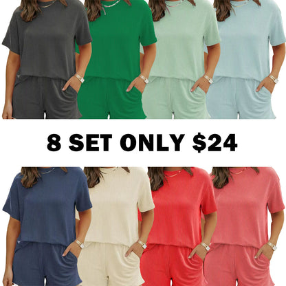 Women’s Textured Ribbed Two-Piece Set