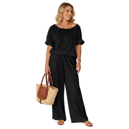 ⏳Time-Limited Special⏰Women's Drawstring Top & Pants 2-Piece Set – Relaxed Fit