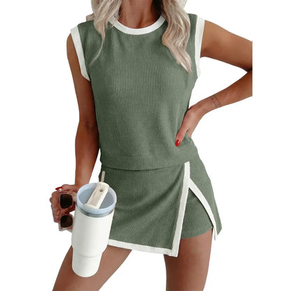 Women's Crewneck Ribbed 2-Piece Sets