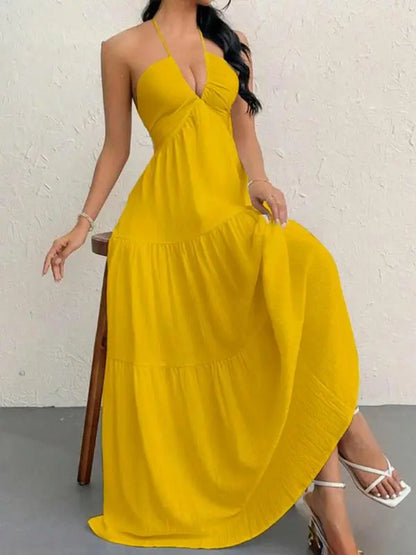 Women's Plain Dress, Summer Clothes Women, Casual Basic Loose Fit Sleeveless Dress for Beach Holiday Vacation