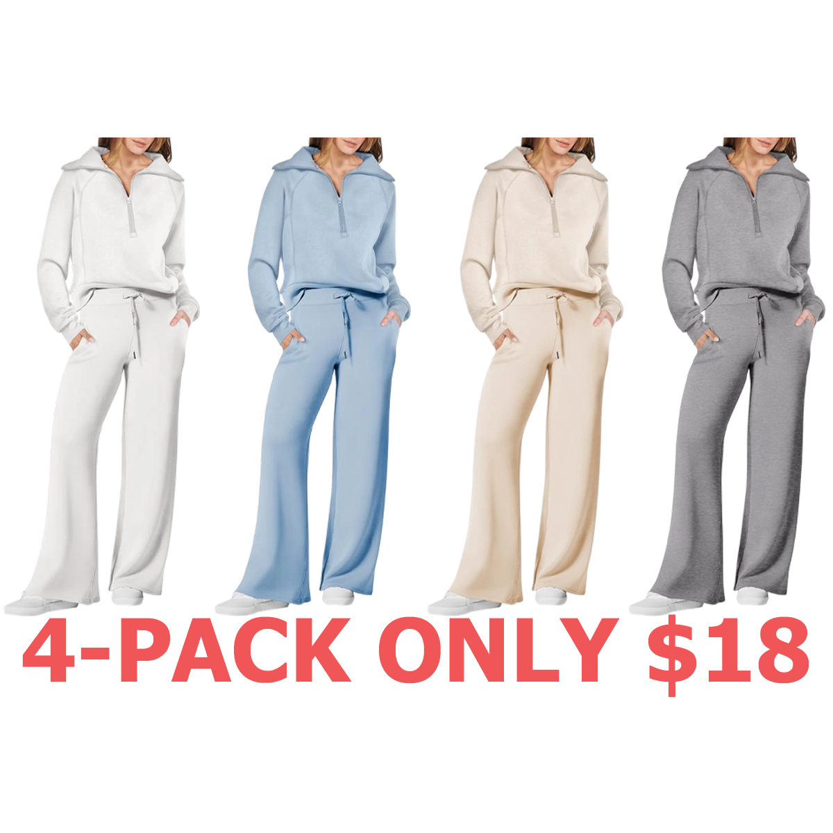 Women 2 Piece Outfits Sweatsuit Set 2025 Fall Oversized Half Zip Sweatshirt